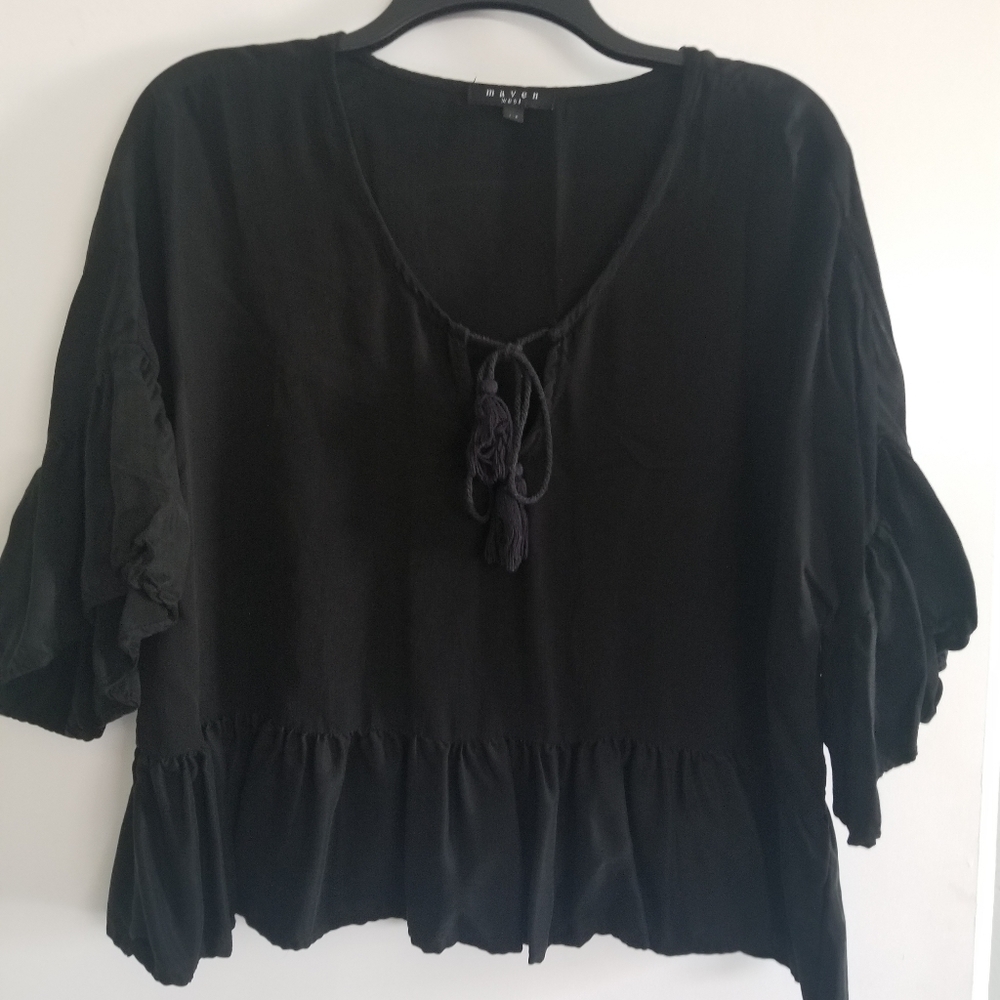 Black silk top